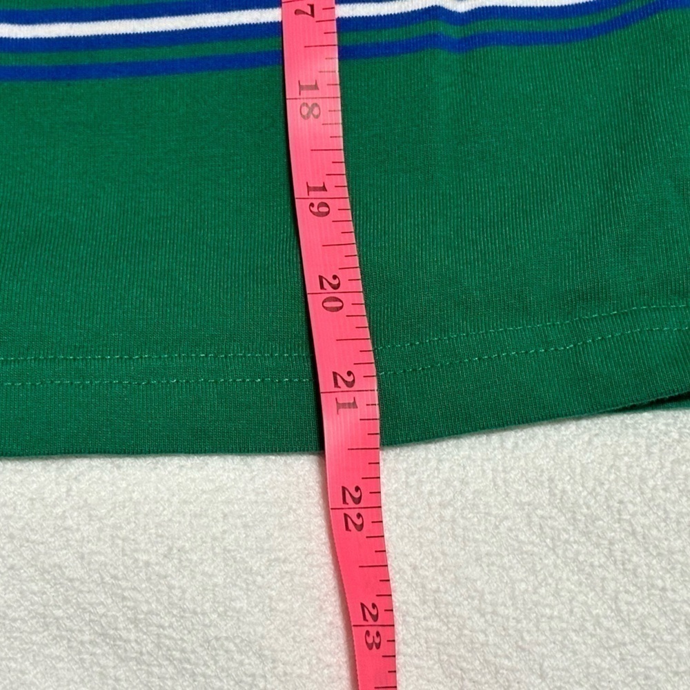 Boys green, blue & white striped heavyweight tee. Size 8. Great condition! - Picture 5 of 5